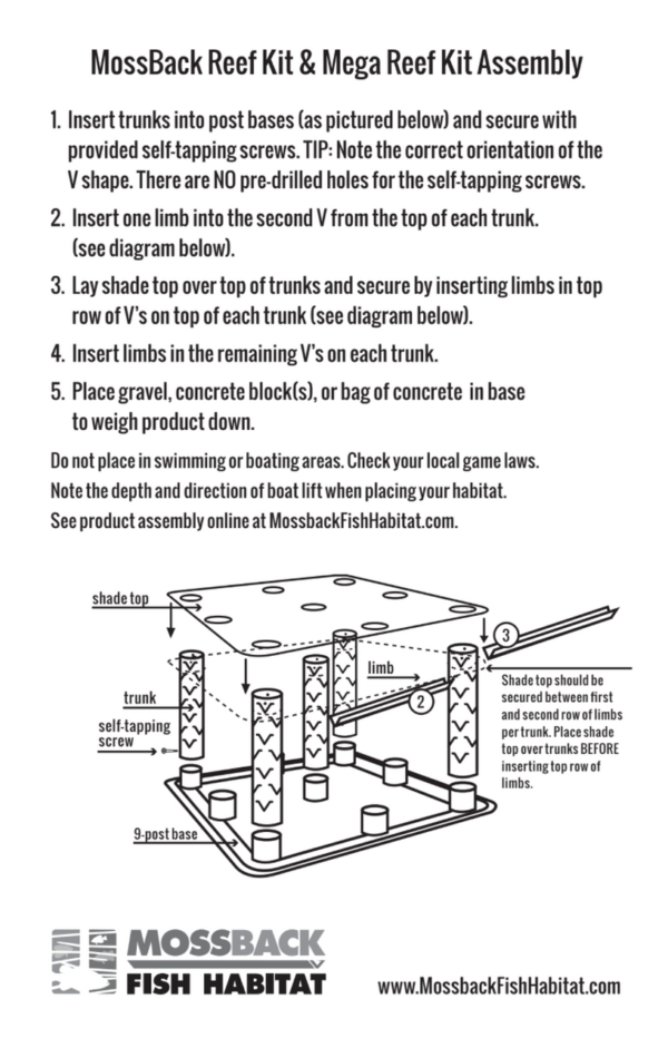 Mossback Assembly Instructions for Mega Reef Kit