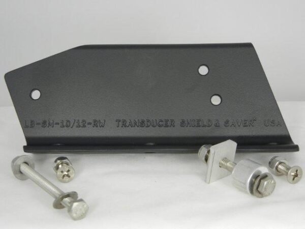 L Adaptor Bracket to attach a Transducer Shield on the side of a 10″ & 12″ Slide Master Jack Plate