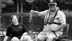 Dan Dannenmueller demonstrates how to spider-rig for bluegill with Audrey Harviel