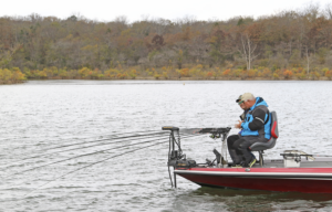 Crappie Dan, owner of DD Outdoors, fishing in cooler weather