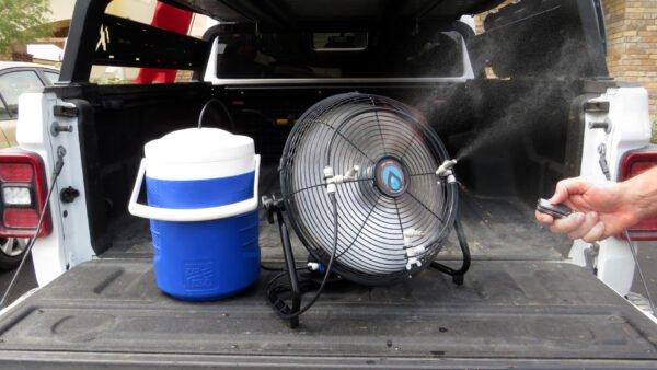 Use the ExtremeMist Portable Misting Fan as a standalone fan for a soothing breeze, activate the misting function for instant relief, or utilize the 16-foot mist line for a broader cooling coverage.