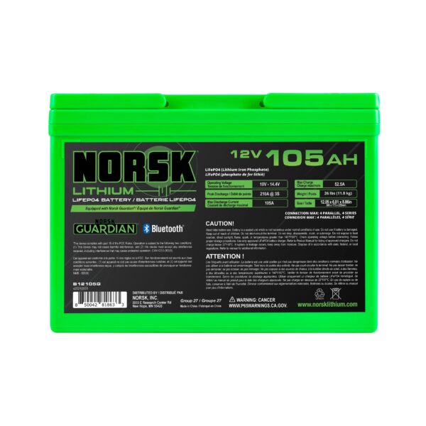 12V 105AH LIFEPO4 LITHIUM DEEP CYCLE BATTERY - Image 2