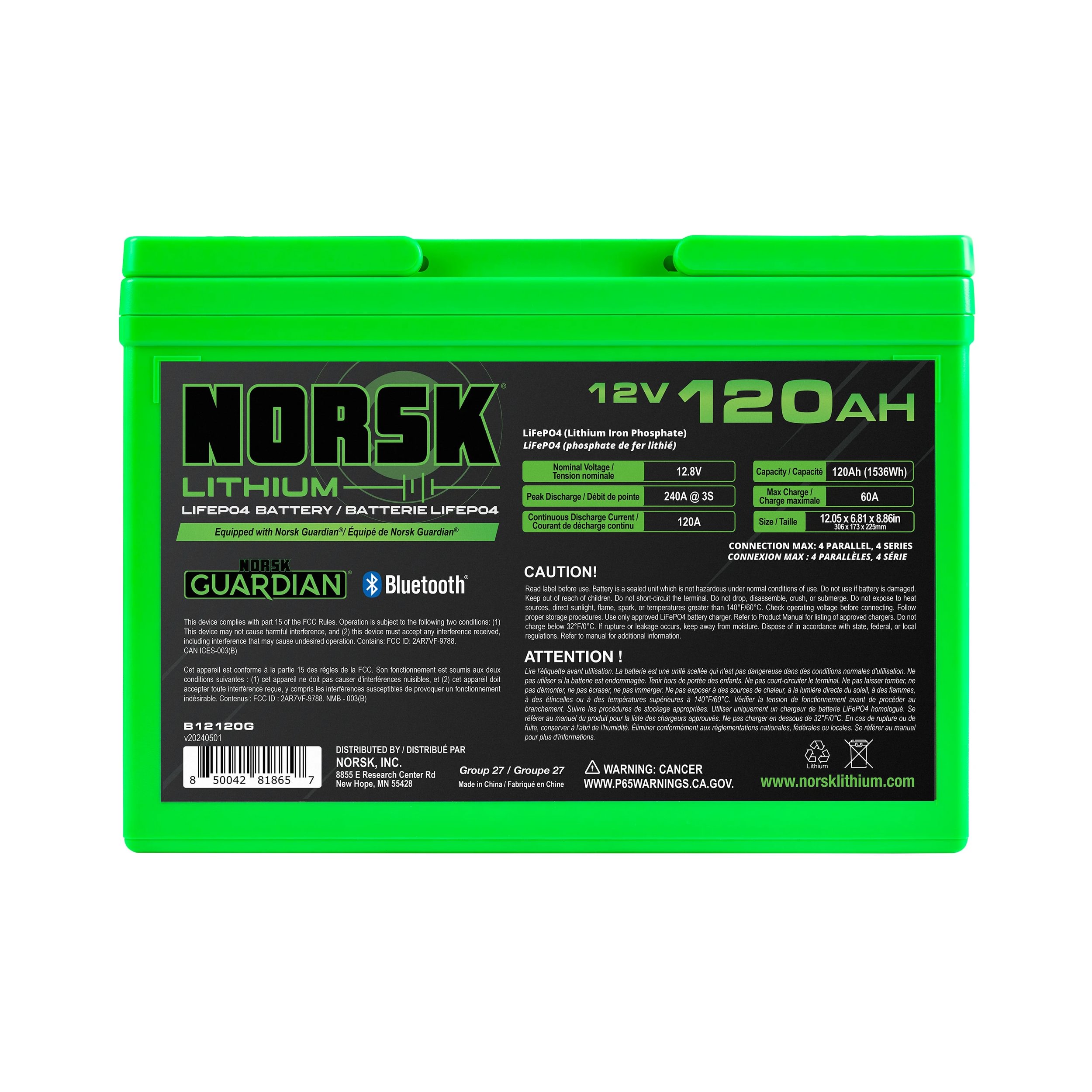 12V 120AH LIFEPO4 LITHIUM DEEP CYCLE BATTERY - Image 2