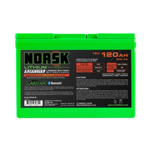 12V 120AH Heated Lithium Cranking Battery – Norsk Lithium - Image 2