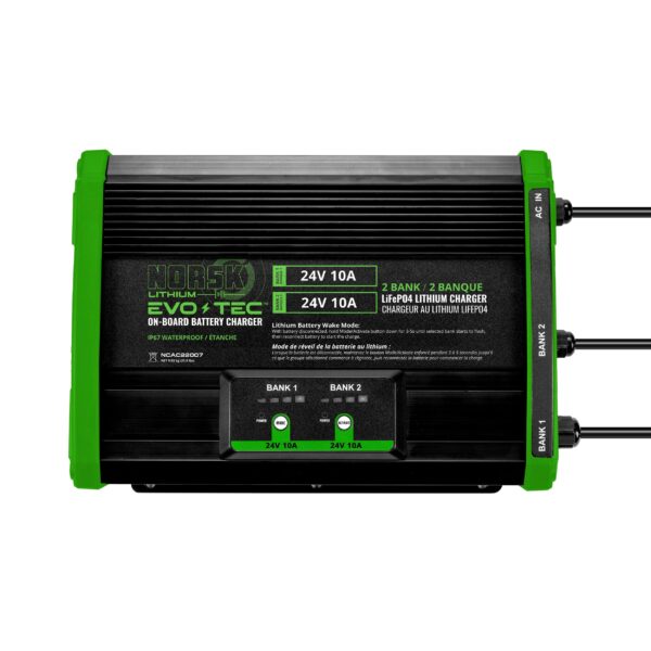 EVO-TEC™ 24V/24V 10A – 2 BANK ON-BOARD CHARGER